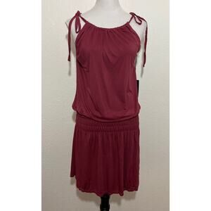 NWT Michael Lauren REVOLVE Burgundy Kentmore Tank Dress with Smocking Size M